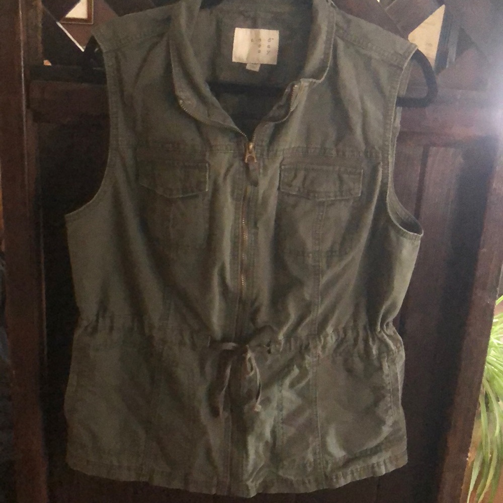 Green canvas vest